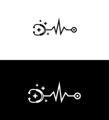 Healthcare logo design Stethoscope, heartbeat, medical, wellness, clinic