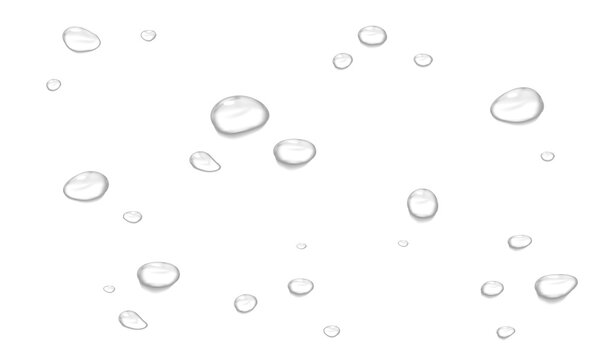 Realistic water drops. PNG drops, condensation on the window, transparent water drop. Abstract water drops, bubbles on transparent background, digital liquid design, Stock royalty free