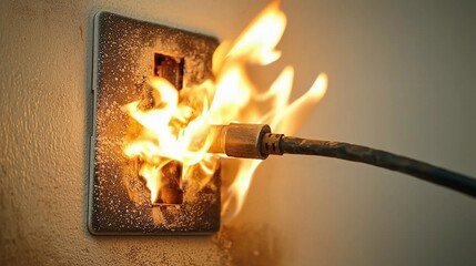 Electrical outlet fire risk in home insurance context.