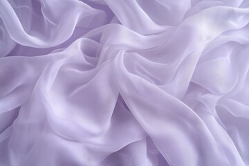 Obraz premium Close-up of soft, lavender-colored fabric with flowing, draped folds and wrinkles.