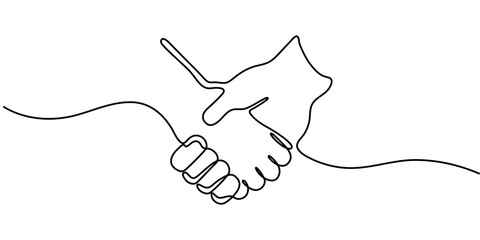 Continuous Line Drawing of Deal Icon. Hand Drawn Symbol Vector Illustration, One Continuous Line Drawing of Agreement Icon. Single Line Vector Illustration, Continuous Line Drawing of Deal Icon. 