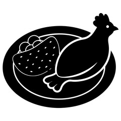 Silhouette vector of a delicious chick
