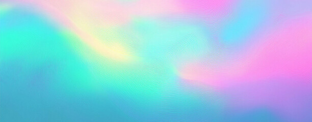 Obraz premium Holograph Trendy Banner. Gradient Foil Holo Teal. Neon Graphic Overlay Background.