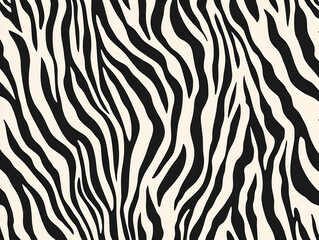 Classic Zebra Pattern with Wavy Black and White Stripes for Fashion, Home Decor, and Digital Art