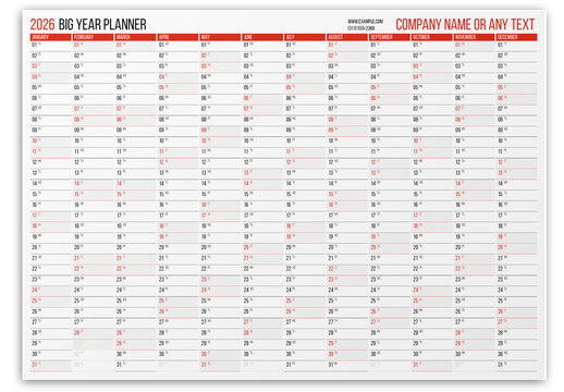 2026 Big Year Calendar Planner