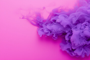 Abstract art makes us think about everything while purple smoke billows