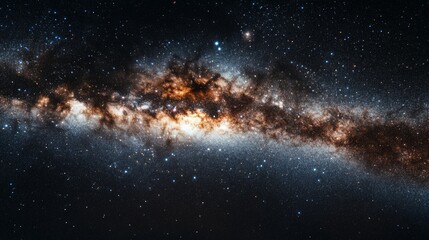 Fototapeta premium The Milky Way stretches across a starry sky, showcasing the galaxy's expansive beauty and cosmic elegance.