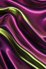Obraz premium Draped purple and green silk fabric with flowing, wavy texture.