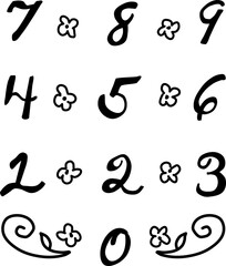 Hand-drawn number vector doodles. Embellish a project with simple and personal hand-drawn numbers. 