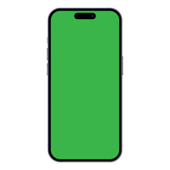 Realistic mobile phone mockup with green screen chromakey. Empty Screen. Mock up. Template. Chromakey blank display