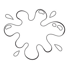 Obraz premium Water Drops Splash Stain flat black vector icon