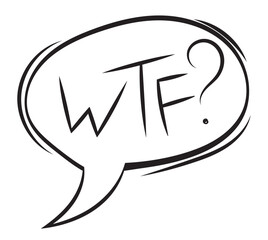 WTF, comic book bubble text icon