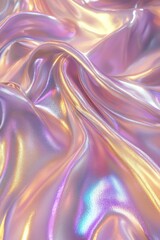 Obraz premium Iridescent fabric with flowing, wavy texture and pastel colors.