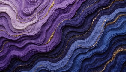 Fototapeta premium Vibrant Abstract Textile Art: Purple Blue Gold Woven Fibers