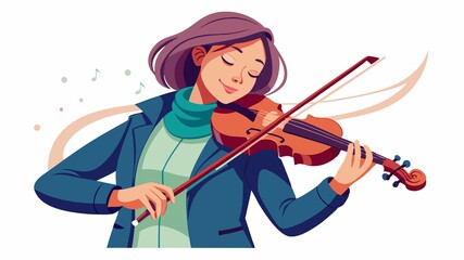 Her fingers move gracefully across the strings, producing a clear and resonant tone.