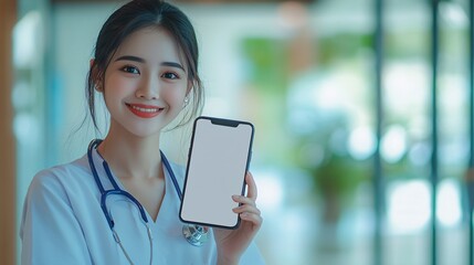 Healthy Asian Woman with Health Insurance Policy