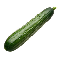Fresh Green Cucumber Isolated on White Background Ideal for Healthy Eating, Nutrition, and Culinary Themes