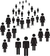 isolated group of people standing in crowd icon Vector, group of people standing in crowd Silhouette,group of people standing in crowd icon set, black group of people standing in crowd symbol for logo