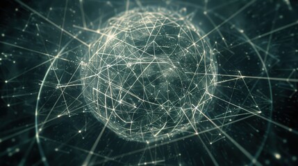 Virus Particle With Geometric Design Showcasing Intricate Shapes and Connections in a Digital Representation of Its Structure. Generative AI