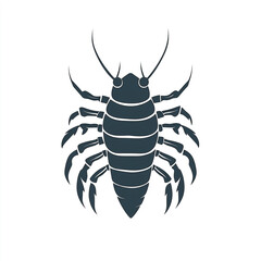 Obraz premium Simple vector illustration of an isopod silhouette against a white background