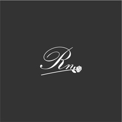 Fototapeta premium Initial RN art illustration flower design creative