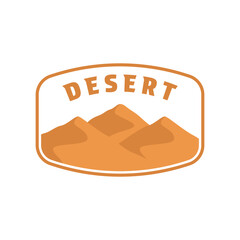 desert sand dunes vector logo design vintage label