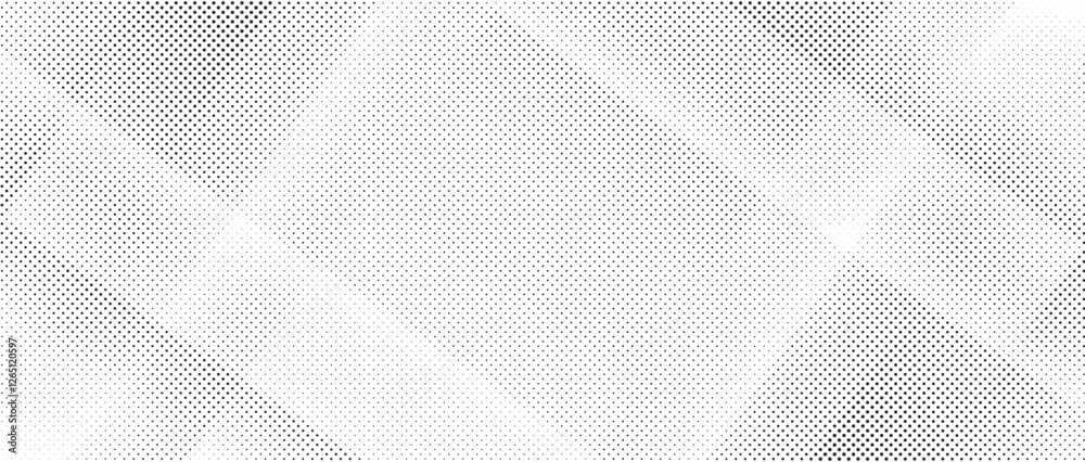 Poster Halftones geometric dots gradient. halftone square pixels pattern. geometric dark background. Dot spray gradation vector set.