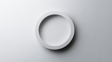 Minimalist White Circle Frame on Textured Background for Design Element