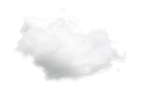 White cloud on transparent sky, one white cloud and sky in PNG isolated on transparent background