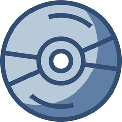 dvd cassette vector icon transparent background. replaceable blue color design