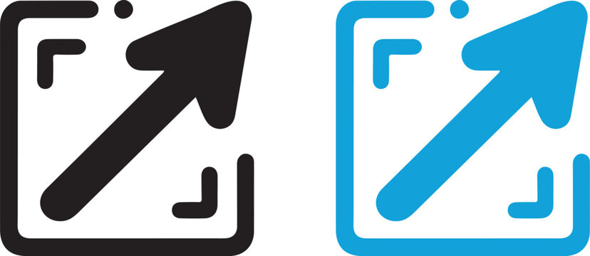 Resize icon. Vector set of scaling line icons. Contains icons resize, increase, decrease, scalability.eps