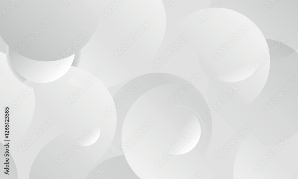 Poster Abstract background with gray circle. White and grey abstract modern transparency circle presentation background. White and grey abstract modern transparency circle presentation background.