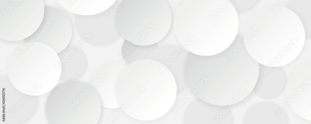 Aufkleber Abstract background with gray circle. White and grey abstract modern transparency circle presentation background. White and grey abstract modern transparency circle presentation background.