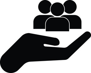 Customer care icon in trendy style isolated on white background . Teamwork icon . Customer retention icon . Vector illustration