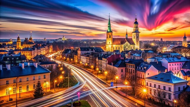 Rzeszow, Poland Night Lights - Long Exposure Cityscape, November 14, 2021