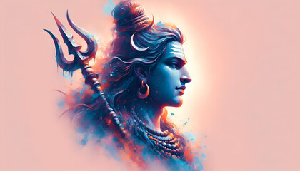 Lord Shiva Mahadev shiv ratri cultural festive portrait art design background