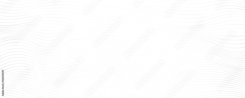 Aufkleber Black Wavy Lines Isolated on White Abstract Background Design Wave with lines created using blend tool.