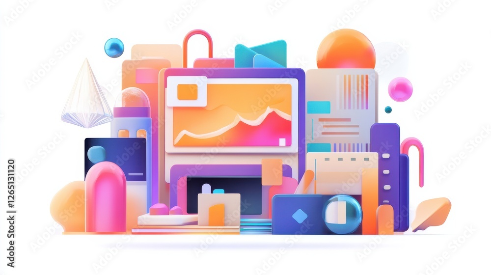 Poster business applications abstract concept vector illustration set. packaged software, fintech technolog