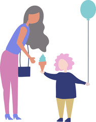 엄마,아이, 아이스크림, 풍선, 일상, 생활, 사람,마마, 꼬마, 미술, baby, love, 女, 벡터, 남자아이, 실루엣