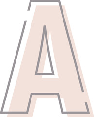 Letter A with overlapping effect, modern minimalistic letter