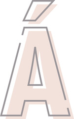 Letter Á with overlapping effect, modern minimalistic letter