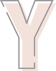 Letter Y with overlapping effect, modern minimalistic letter