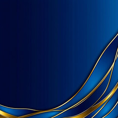 a beautifully rich royal blue design with a shiny bright gold metallic abstract curved line going across the edge of the top right corner, and a smaller bright shiny gold metallic line 