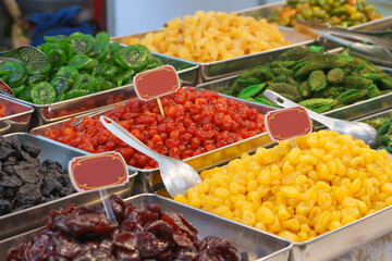 Assorted Thai Candied Fruits Display