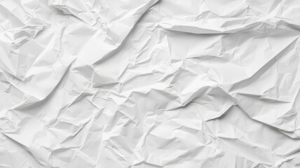 Obraz premium Crumpled White Paper Texture Background Wrinkled Surface Abstract Design