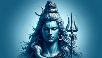 Lord Shiva Hinduism god amazing portrait dsign for culture festival background