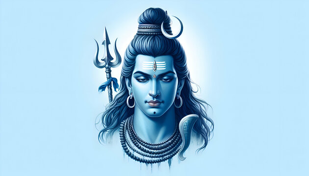 Lord Shiva Hinduism god amazing portrait dsign for culture festival background