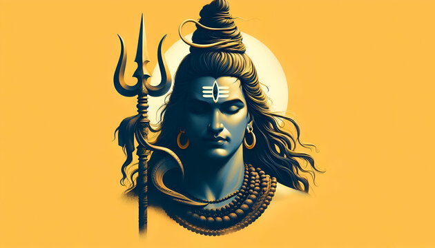 Lord Shiva Mahadev shiv ratri cultural festive portrait art design background