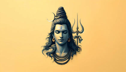 Lord Shiva Mahadev shiv ratri cultural festive portrait art design background