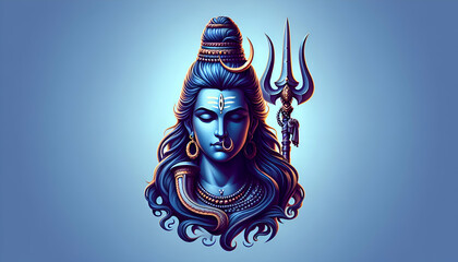 Lord Shiva Mahadev shiv ratri cultural festive portrait art design background